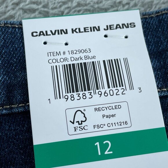 Calvin Klein Womens Dark Blue Straight Leg Jeans Size 12 NWT 4468 - Picture 6 of 11